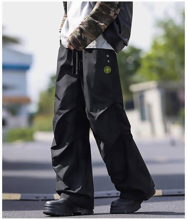 High quality Stone Island 25Ss autumn three-color sports casual pants wide-leg