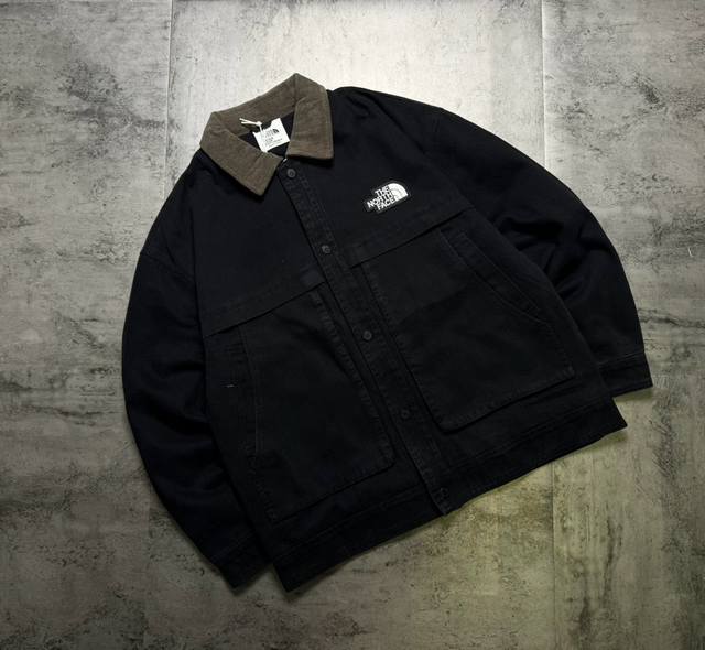 The North Face washed lapel casual large pocket colorblock high-quality series a