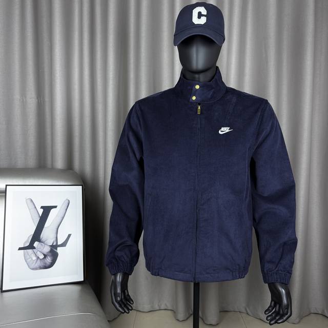 Exclusive product Nike Autumn Harrington stand-up collar chest embroidered hook