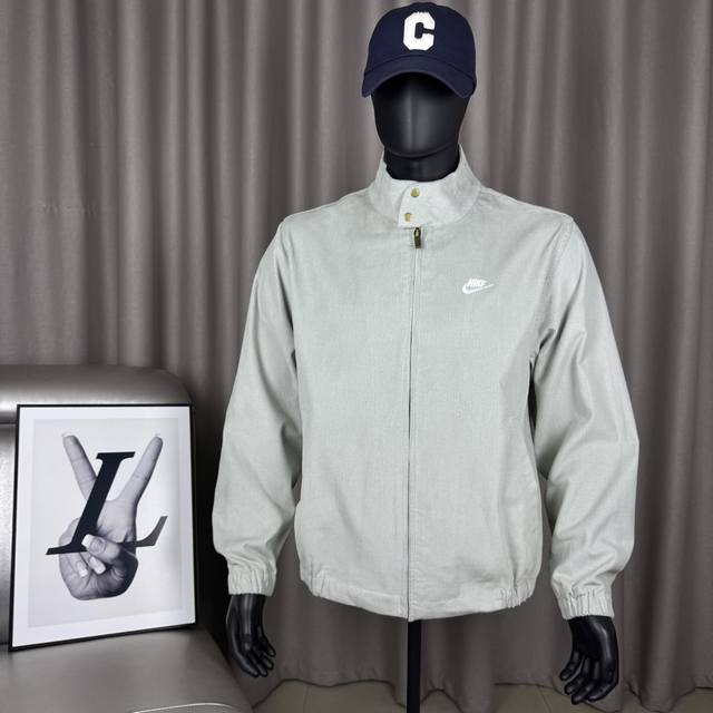Exclusive product Nike Autumn Harrington stand-up collar chest embroidered hook