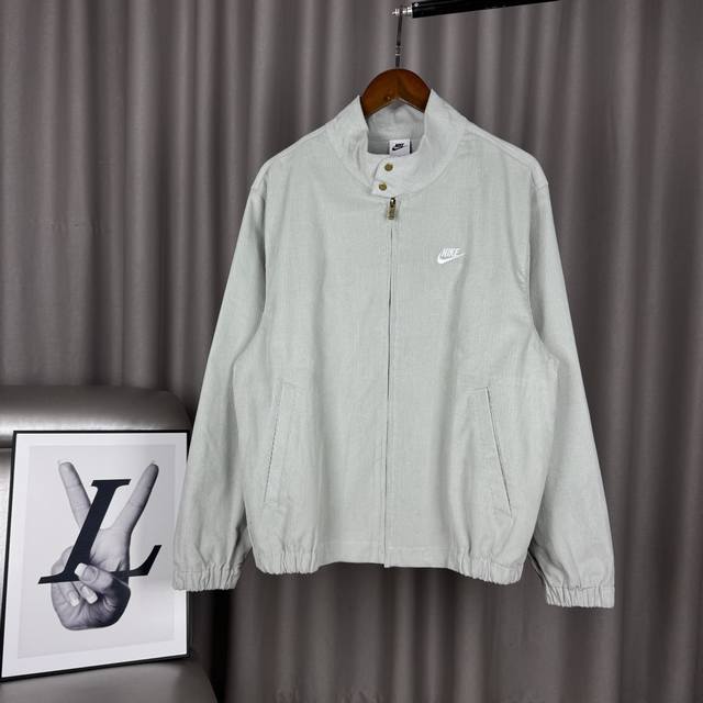 Exclusive product Nike Autumn Harrington stand-up collar chest embroidered hook