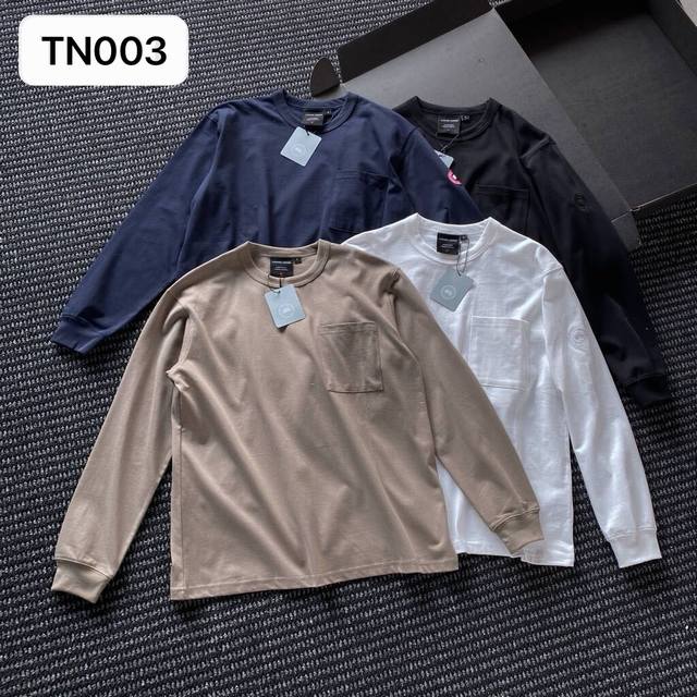 Canada Goose Black Label Badge Collar Casual Crewneck Long Sleeve T-Shirt Tn003