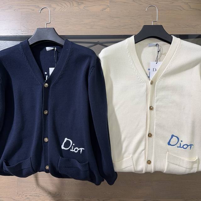 Dior 2025 Autumn/Winter New Letter Embroidered Collar Cardigan Sweater JacketA c