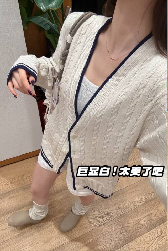 Autumn and Winter Limited Edition Tennis Series Wool Cable Knit Cardigan Sweate