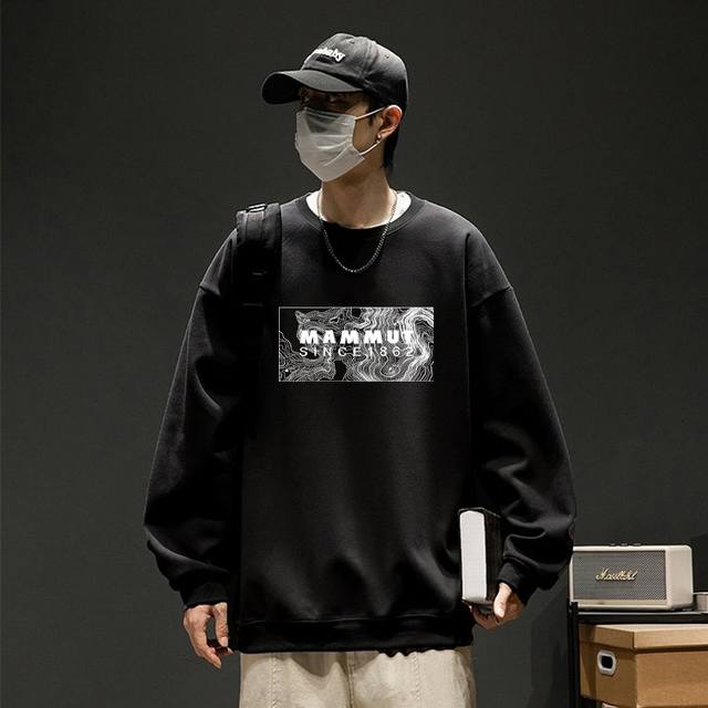 Mammut new men's round neck long-sleeved sweatshirt! Long-sleeved T-shirt bottom