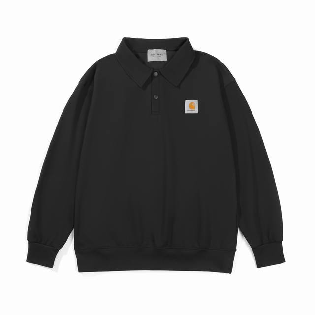 New arrival Carhartt classic small logo lapel long-sleeved sweatshirt Customize