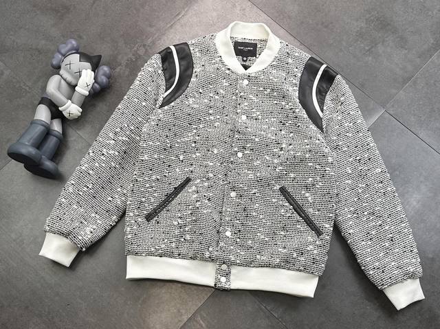 Trendy Ysl Chanel-inspired baseball jacket. Today's City Walk, I'm wearing a cl