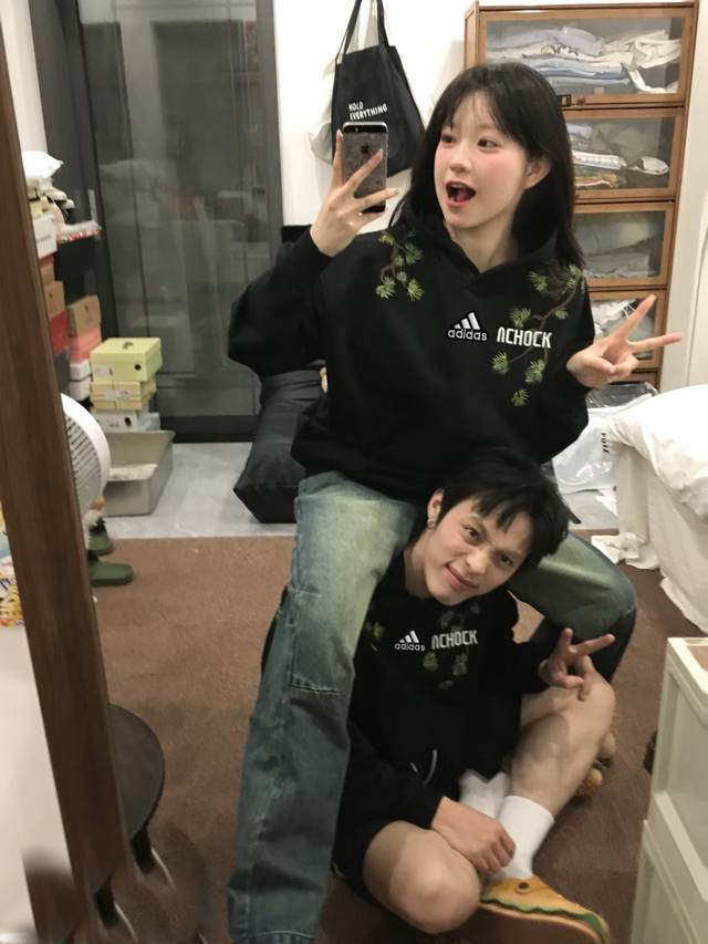 Adidas Pine Tree Heavy Cotton Hooded Sweatshirt Men's Thickened Couple's Embroid