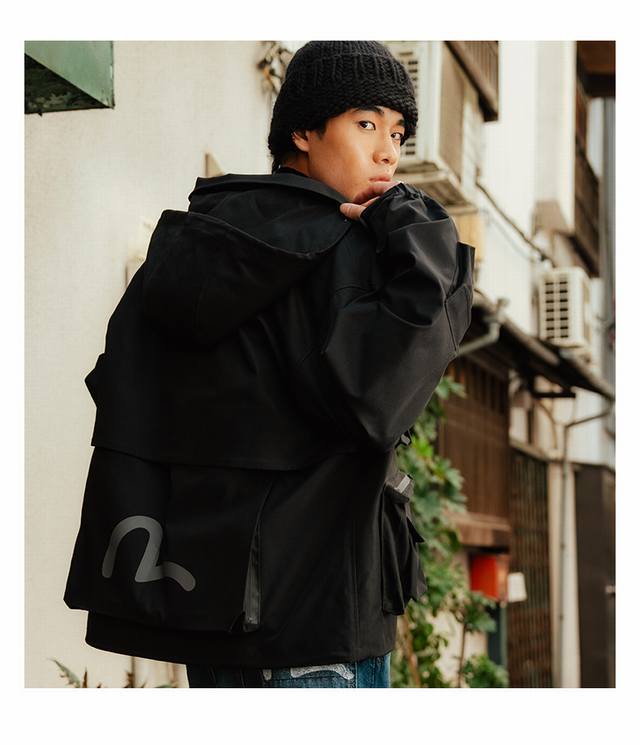 evisu Fukushin multi-pocket hooded jacket model information picture#