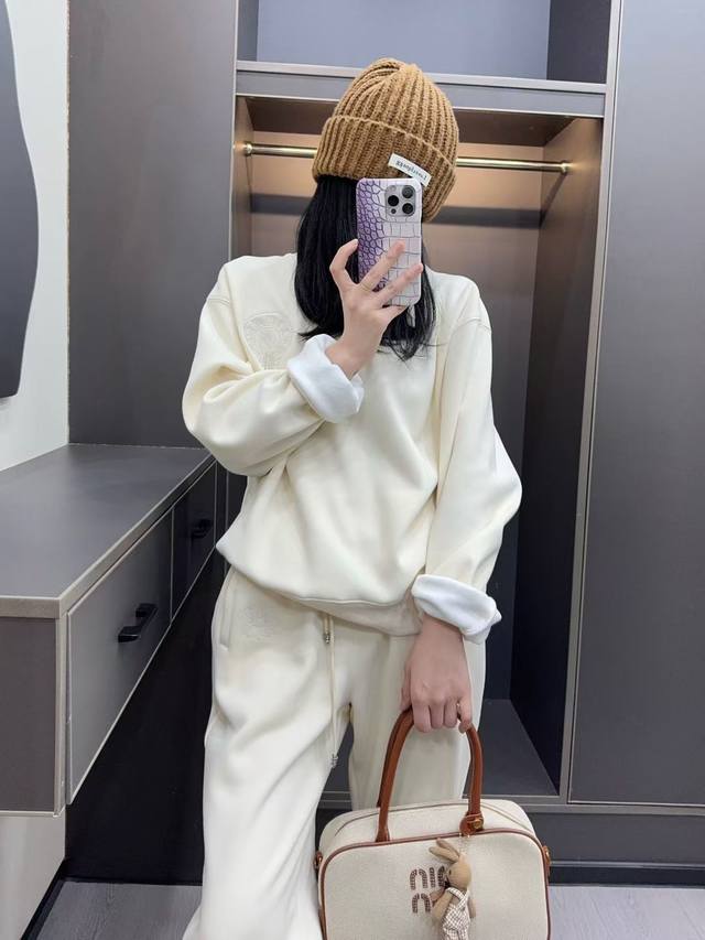 New Arrival Ch Crowe Heavy Industry Embroidered Plus Velvet Round Neck Sweatshi