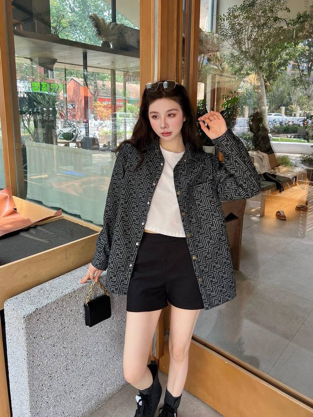 New arrival Fend* Fend 25Ss Early Autumn Monochrome Jacquard Coat ~ Exclusive d