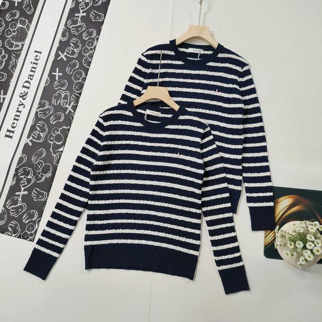 - Women's Hazzys Autumn Fashion Knit Sweater, Women's Striped Pullover Top, Rou