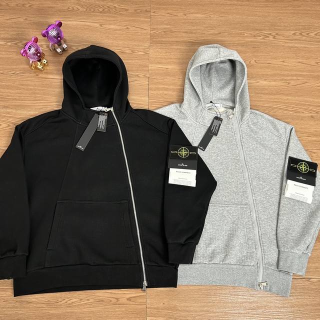 Stone Island oblique zipper hooded sweatshirt jacketSelected quality can be seen