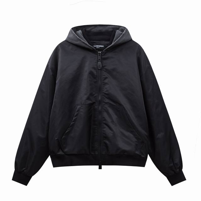 Balenciaga 2025Fw new double-ring zippered cotton coatThe highest version! Black