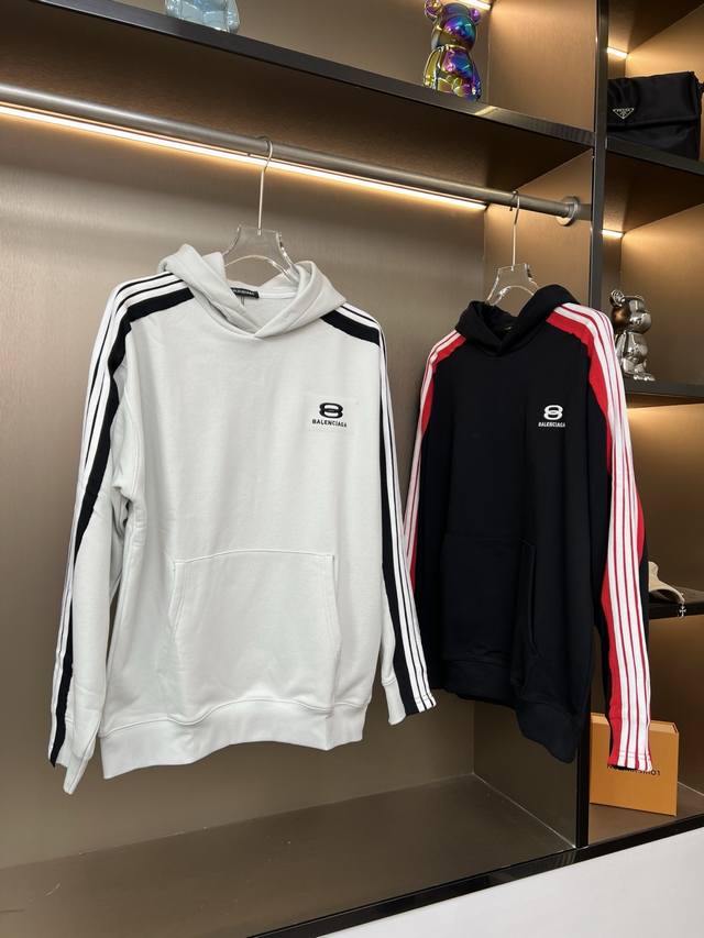Balenciaga 2025Fw new American-style double-ring lettered couple's casual hooded