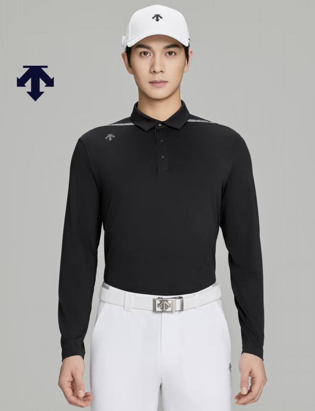 Des Men's Golf Polo Descentegolf Golf's new fall men's pro series long-sleeved p