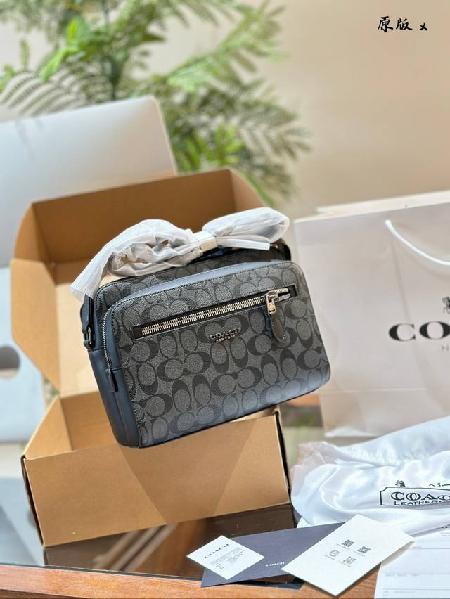 Upgraded full gift box packaging Coach men's crossbody sports camera small squar