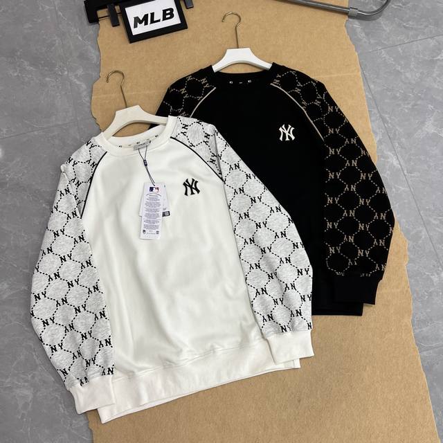 Mlb's new embroidered crewneck sweatshirt features three complete labels, a trip