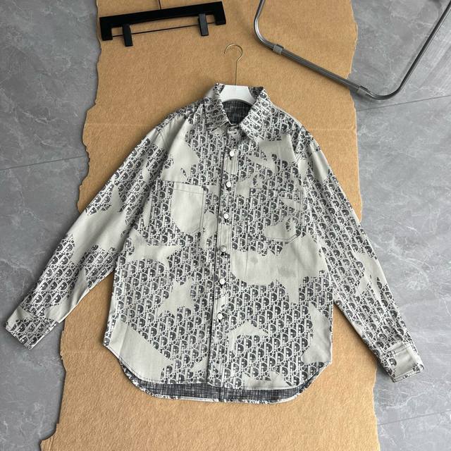 Dior's Fall Limited Edition Classic Monogram Jacquard Allover Denim Shirt with T