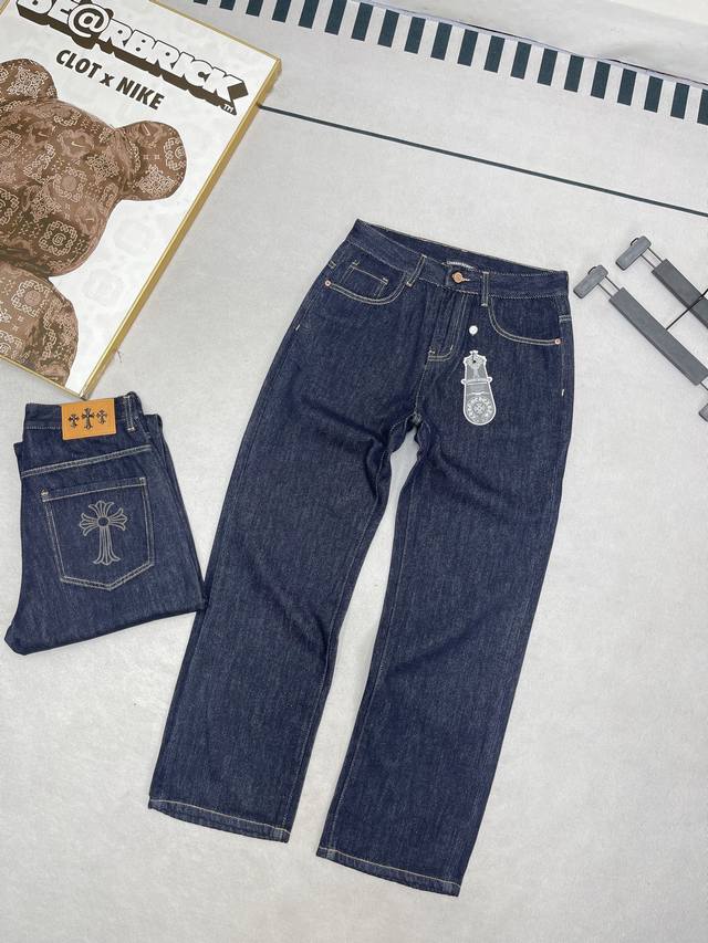 New Chrome Hearts Super Soft Couple's Loose Wide-Leg Jeans! Made from premium,