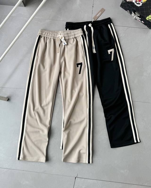 Fearofgod-7 Series FW-edged Striped Drawstring Knit Sweatpants, Unisex Couple's