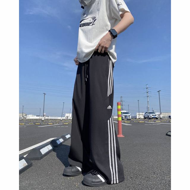 Adidas 25Ss high-quality new three-color three-stripe summer quick-drying trous