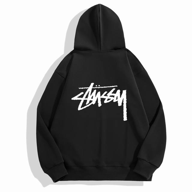 Stussy classic large logo spring and autumn hooded sweatshirt High quality, atte