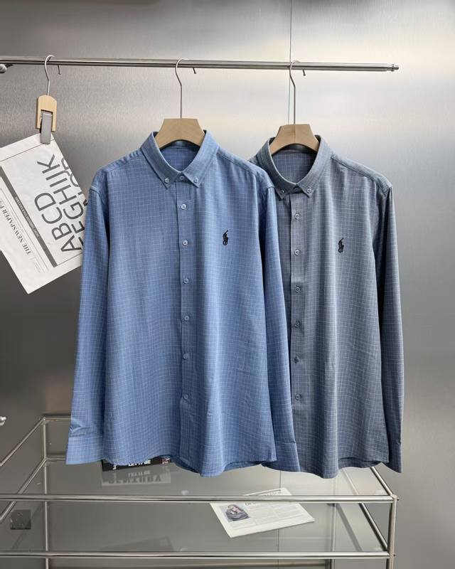 Ralph Lauren Polo 2025 Fall Men's Casual Business Plaid Long-Sleeved Shirt! The