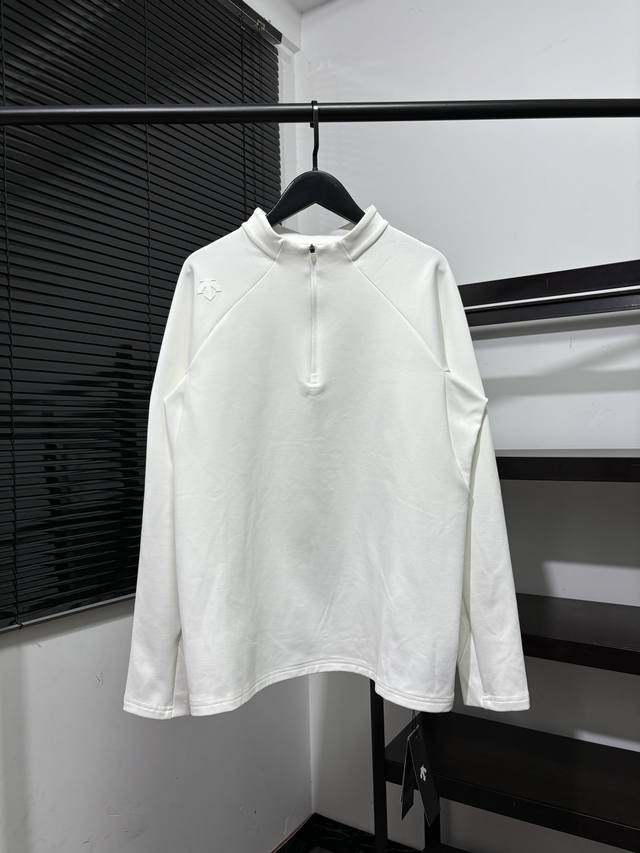 Thin fleece style! Descente unisex half-zip sweatshirt! 2025 autumn new outdoor