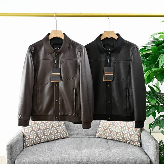 , Order number: 0148# Zegna's new men's lapel leather jacket for Fall/Winter 202