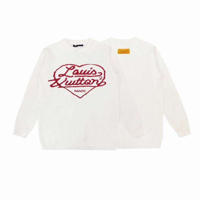 Top replica version Louis Vuitton Lv Louis Vuitton cursive red heart casual roun