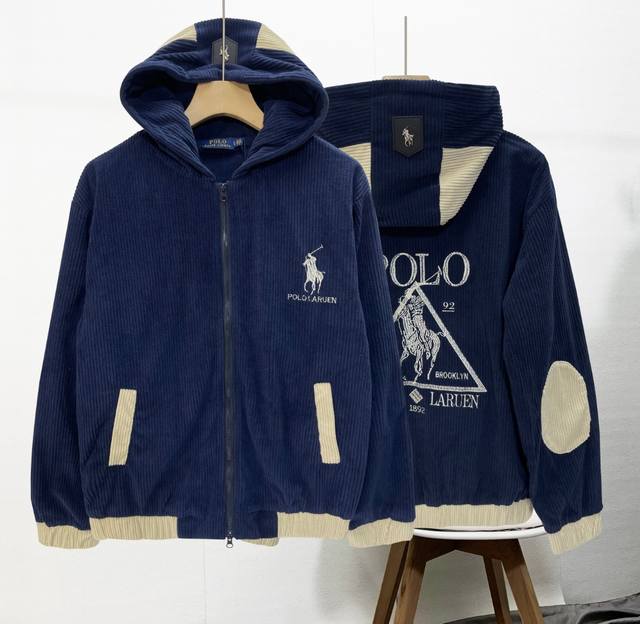 New arrival polo - new embroidered hooded sweatshirt jacket, same style for men