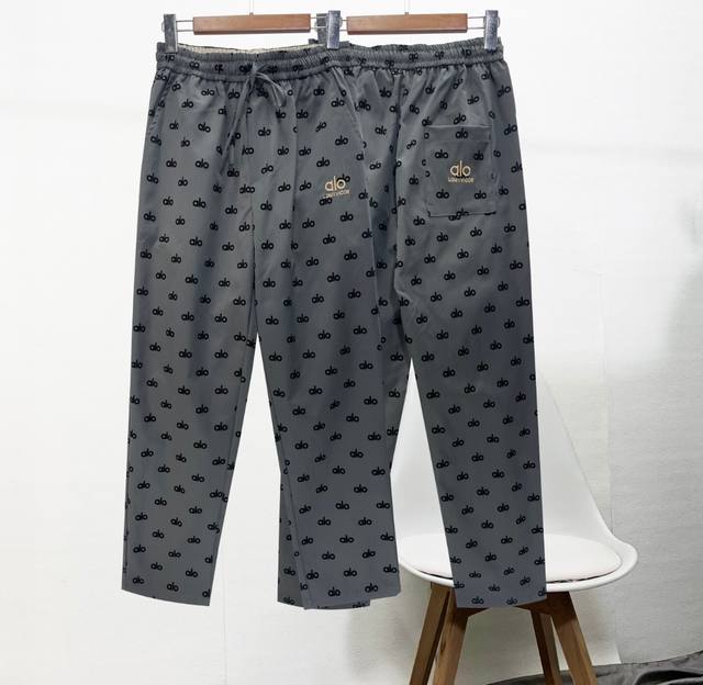 New Alo embroidered full-print quick-drying trousers, three-dimensional cutting,