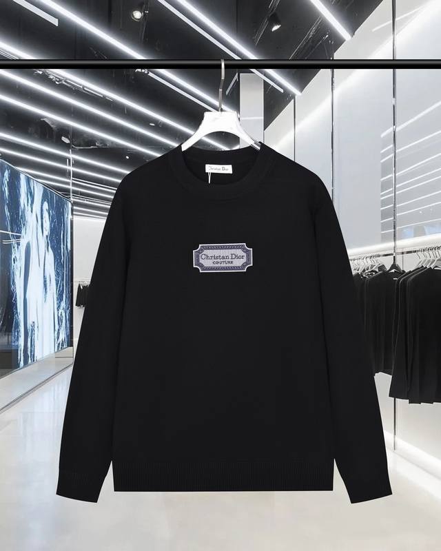 For Dior 2025Fw classic chest stamped flocked embroidered logo letter logo, simp