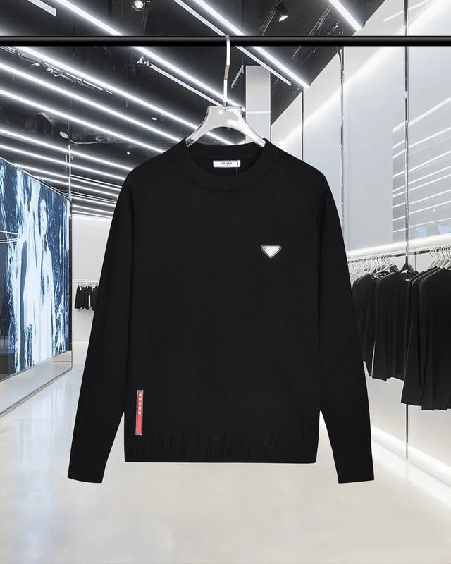 For Prada 2025Fw classic style chest badge logo letter logo small webbing simpl