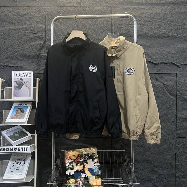 Balenciaga Blcg classic wheat ear waterproof windbreaker jacket. Custom embroide