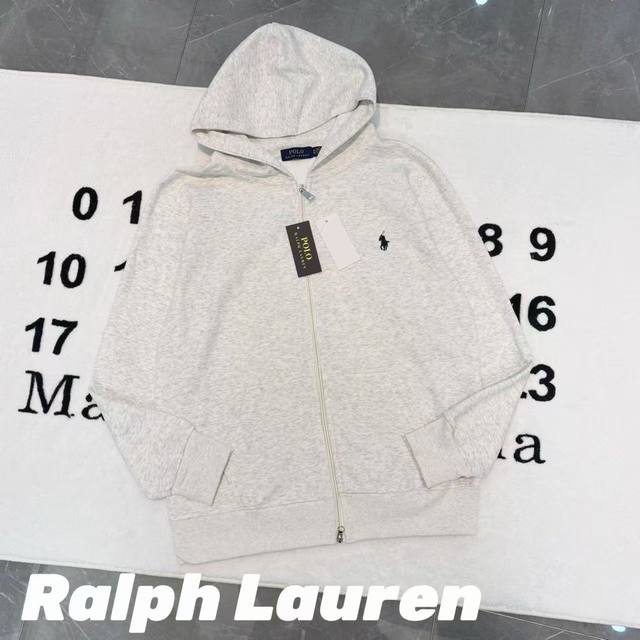 Ralph Lauren Pony Embroidered Zipper Cardigan Hoodie Sweatshirt Unisex - Fabric: