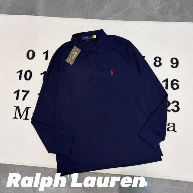 Ralph Lauren Lapel Long Sleeve Polo Shirt- Fabric: Made of original one-to-one f