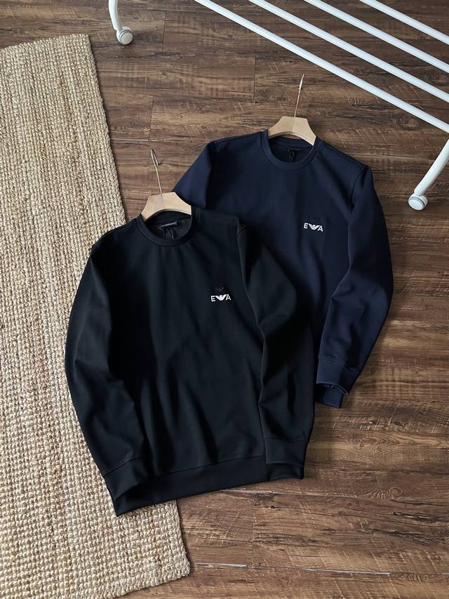 Emporio Armani's new autumn embroidered drop-shoulder sports casual sweatshirt f