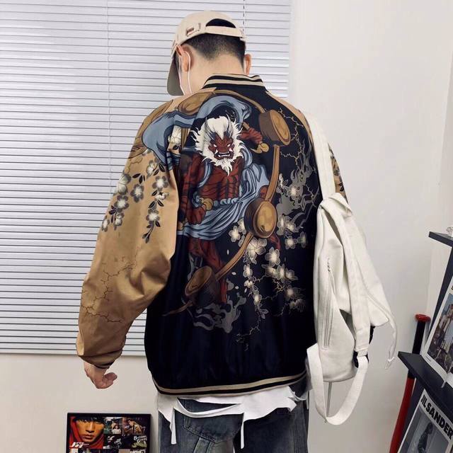 Model details# Evisu Fushen Devil patchwork retro jacket, unisex style, even bet