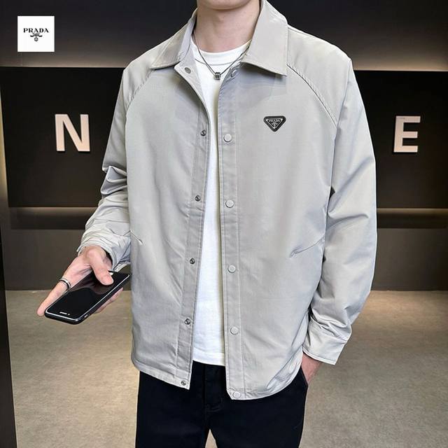 Prada's new 2025 Prada overseas edition three-color Ins workwear jacket with a