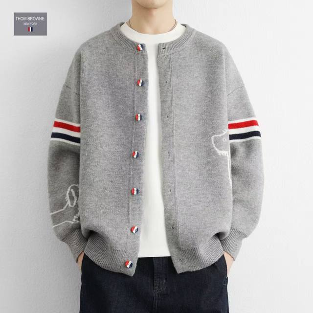 Tb Thom Browne Overseas Edition 25Ss New Two-color Lazy Style Loose Couple Jacqu