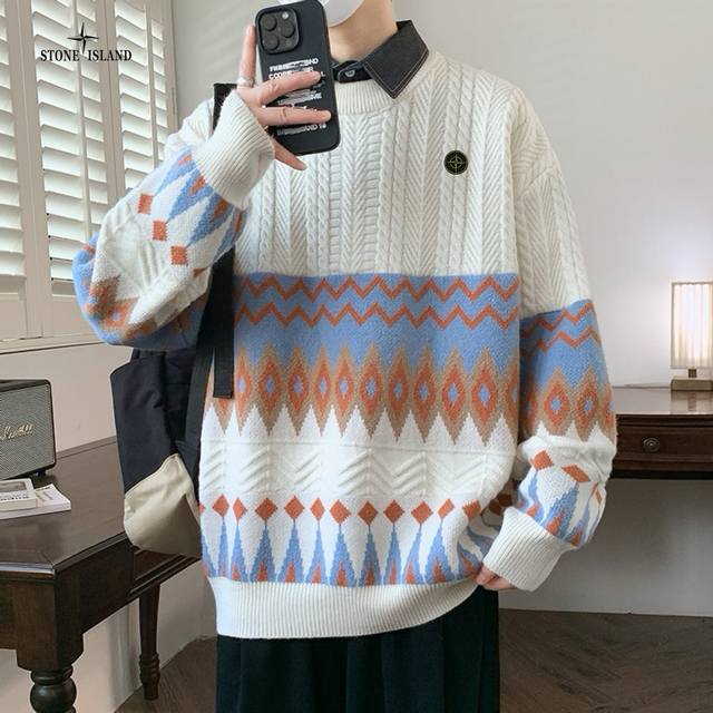 Stone Island Overseas Edition 25Ss New Three-Color Lazy Style Loose Version Colo