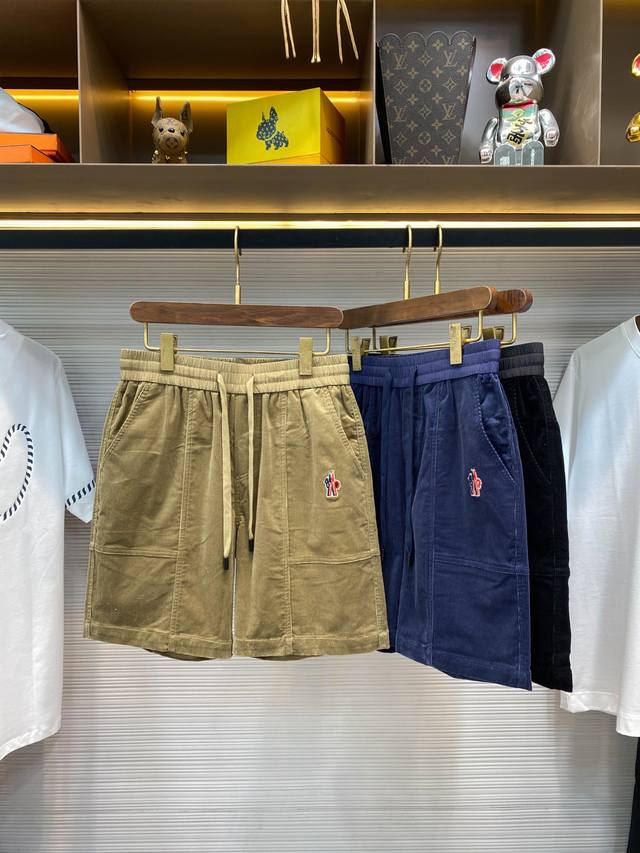 Moc25Ss' new spring/summer corduroy cotton drawstring shorts. Men's stylish casu