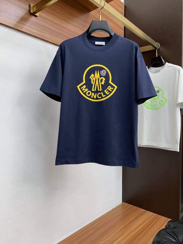 Moncler's new spring/summer 25Ss pure cotton round-neck short-sleeved men's basi