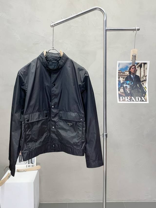 Prada's exclusive selection of the latest fashion jackets. This classic design