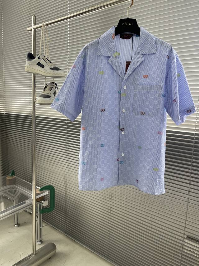 Shorts & Tops - Gucc 25Ss New Striped Cotton Bowling Shirt. Gucc continues to r