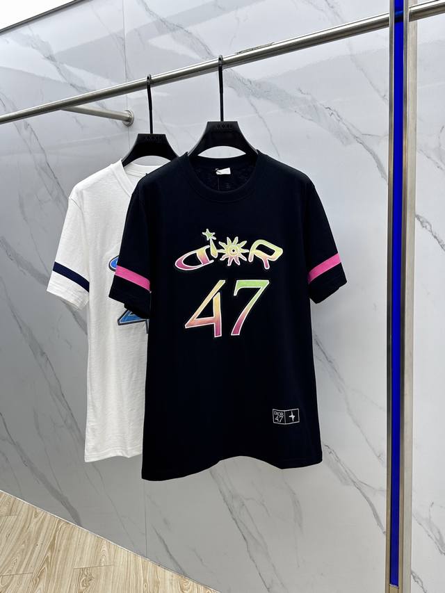 Dior*Dior 25Ss New Loose-Fit T-Shirt in White Cotton Slub Jersey. This T-shirt i