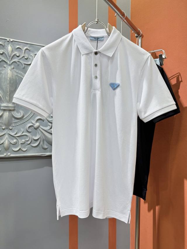 prada This Prada 2025 official spring/summer men's short-sleeved polo shirt feat