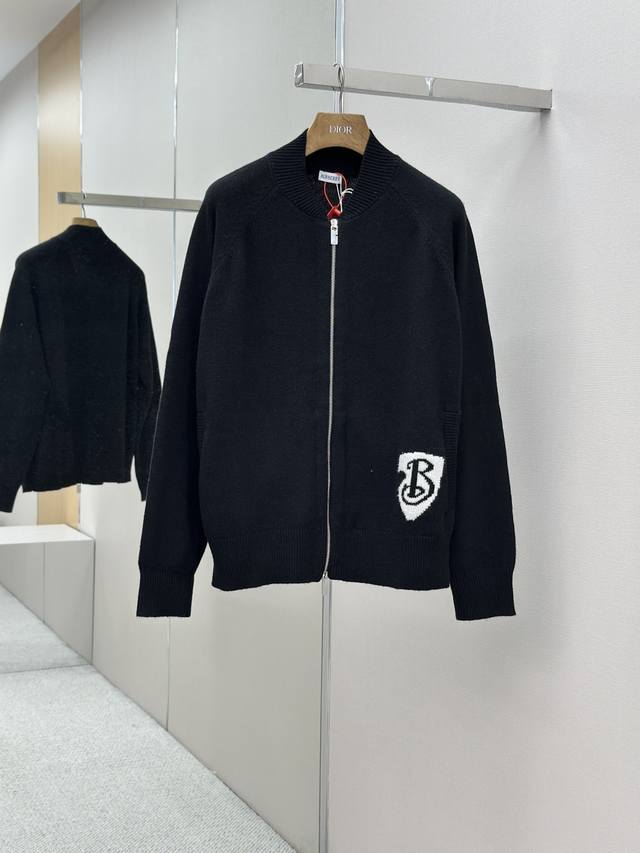 Mainly promote the Burberry shield intarsia zipper knitted jacket Yb purchased